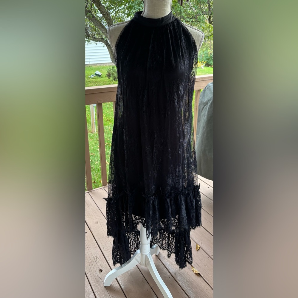 Black Lace Asymmetrical Dress